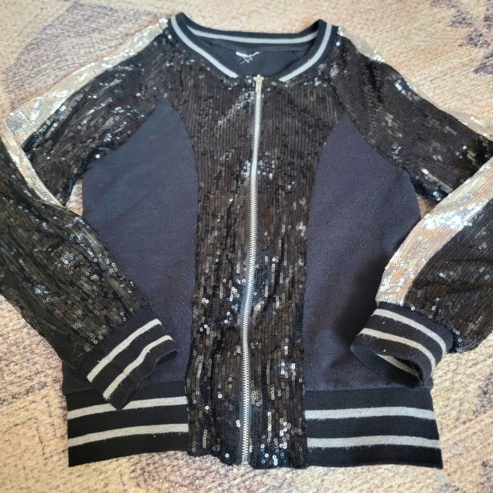5/$20 D-signed by Disney Sequin Bomber Jacke lr Size?